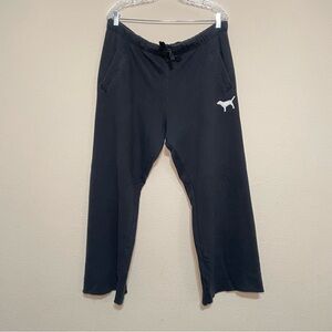 Victoria’s Secret PINK Y2K Black “Love‎ pink” on the back Flared Sweatpants Sz L